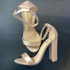 Lulu’s Champagne Taylor Satin High Heels